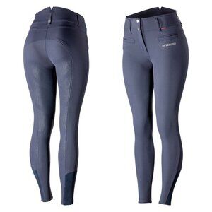 B Vertigo Tiffany Womens Silicone Full Seat Breeches - Dark Navy HORSES
